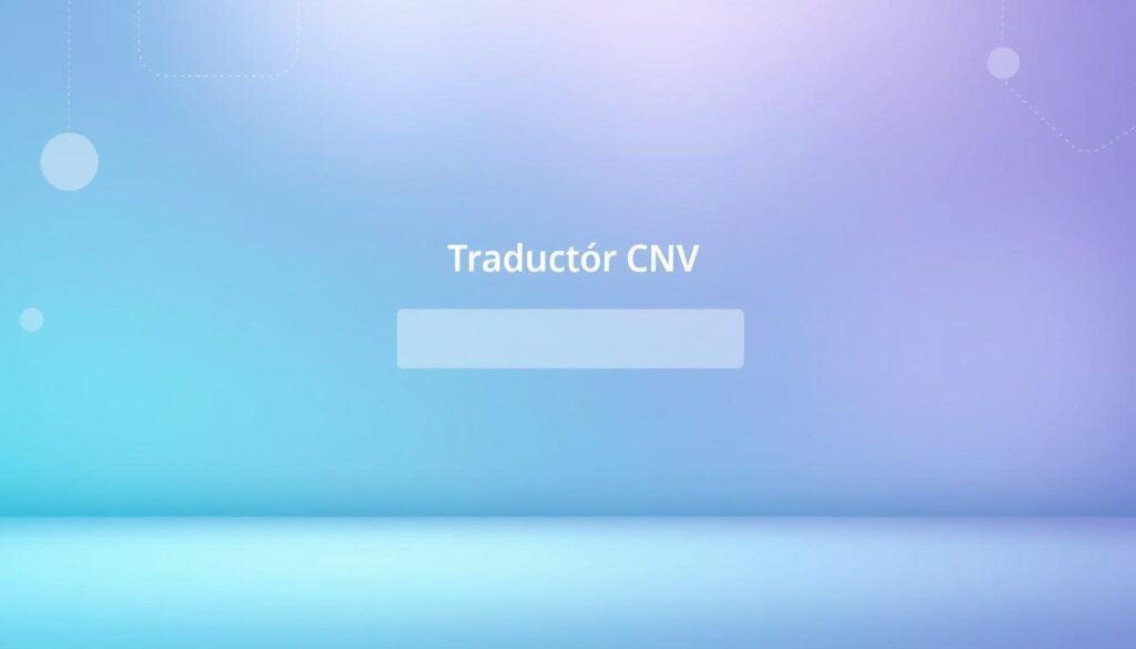 A serene online interface with a clean, minimalist design. In the foreground, a large text input field labeled "Traductor CNV" invites the user to enter their message. Soft gradients of blue, green, and violet create a calming atmosphere. In the background, abstract geometric shapes and patterns subtly evoke the principles of Nonviolent Communication. The overall mood is one of simplicity, clarity, and thoughtful contemplation, reflecting the transformative potential of this emerging translation tool within the context of Nonviolent Communication.